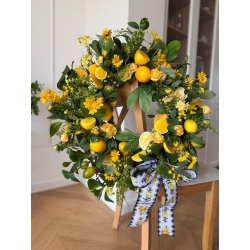 Wieniec na drzwi "Limoncello" Cytryny i Róże 60 cm